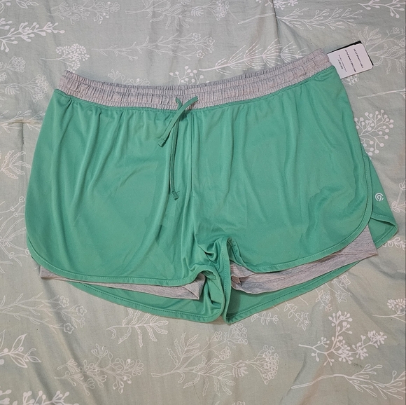 C9 by Champion Women's Green and Gray Breathable Inner Short Athletic Shorts XXL - Picture 9 of 9